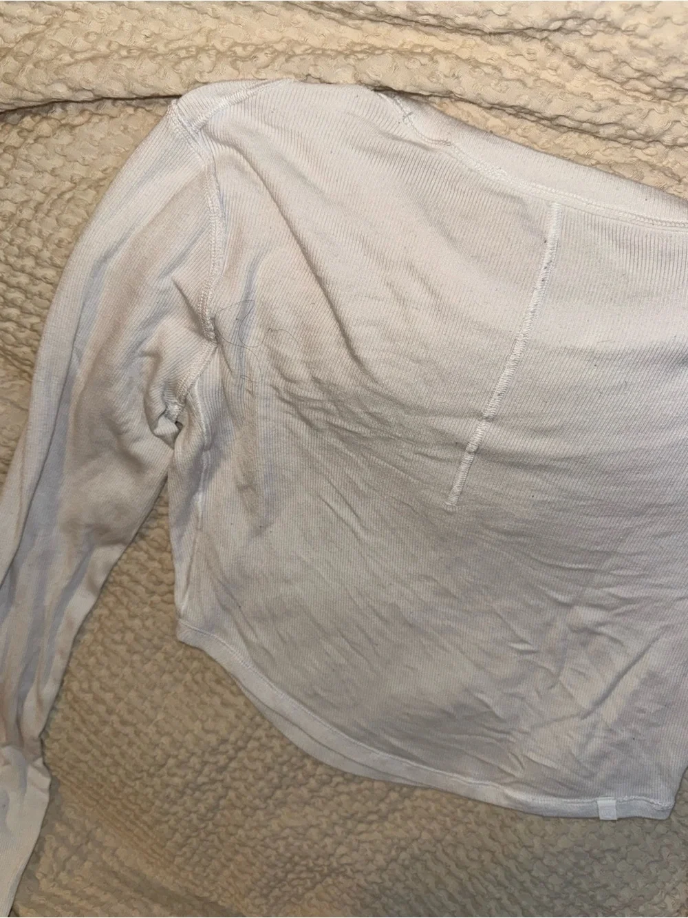 lululemon Hold Tight Cropped Long Sleeve in white, size 4 -